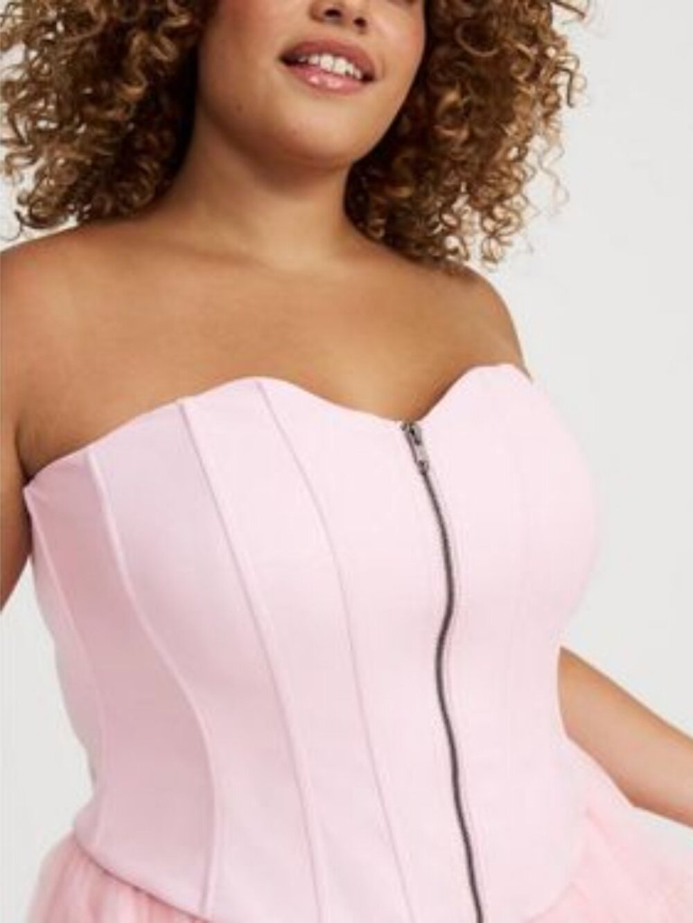 Pink Zip-Front Corset- Torrid